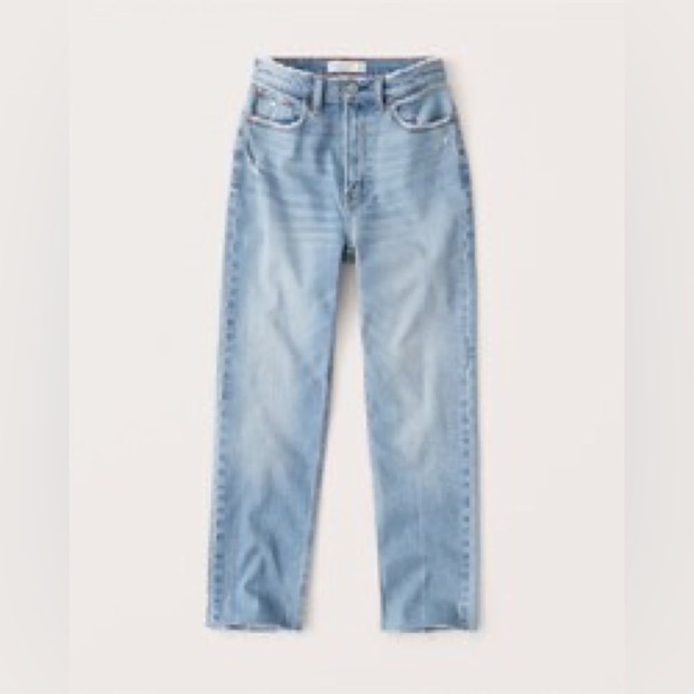 Abercrombie & Fitch Curve Love Ultra High Rise Ankle Straight Jeans 24XS 00XS